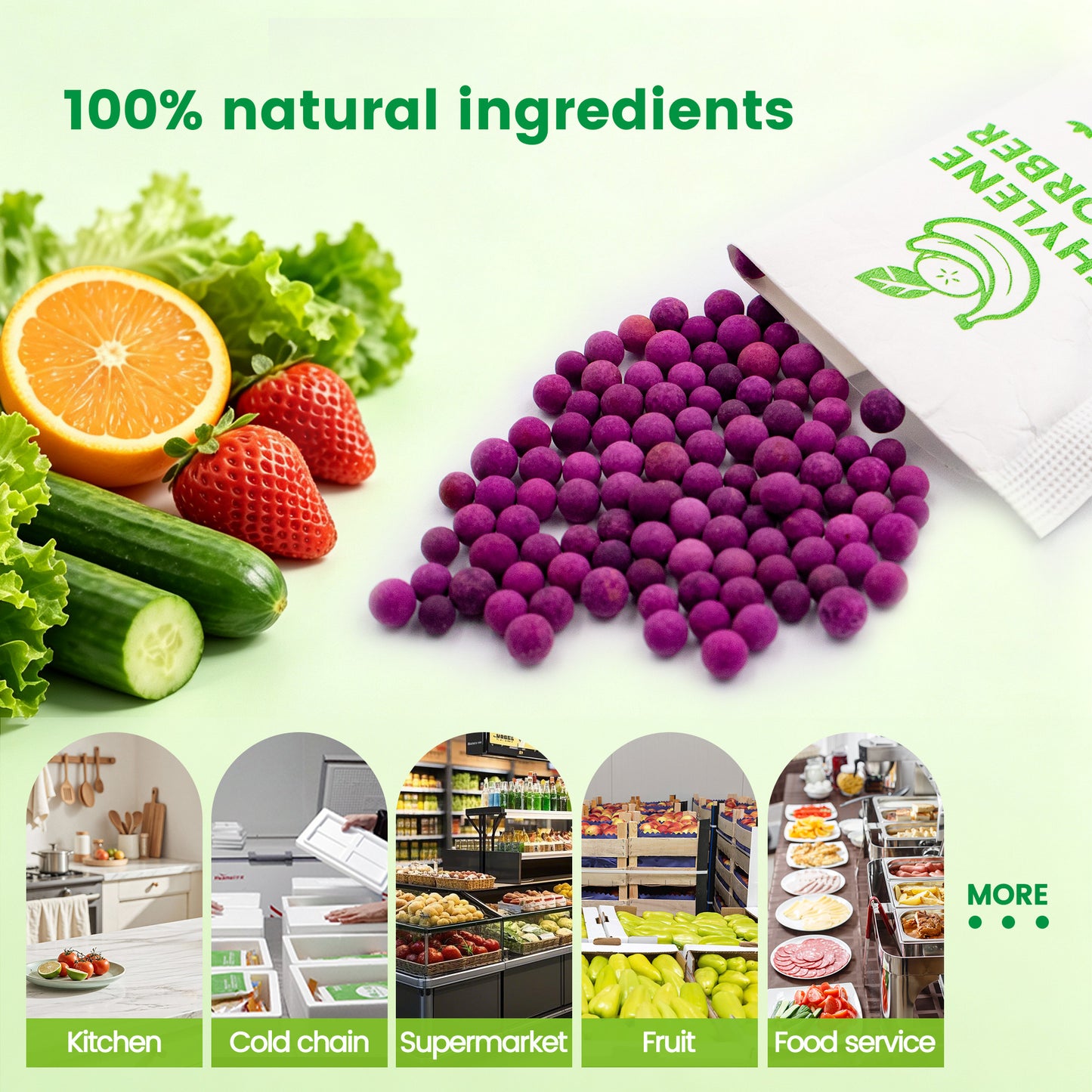 WiseFreshPro Ethylene Absorber for Fresher Fruits & Vegetables